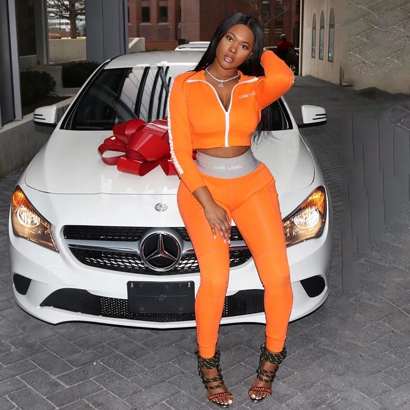 Women Lounge Wear Crop Top And Sweatpants Sets Two Piece Outfits Slim Casual Sportswear Suit Full Sleeve Zipper Letter Tracksuit
Women Lounge Wear Crop Top And Sweatpants Sets Two Piece Outfits Slim Casual Sportswear Suit Full Sleeve Zipper Letter Tracksuit