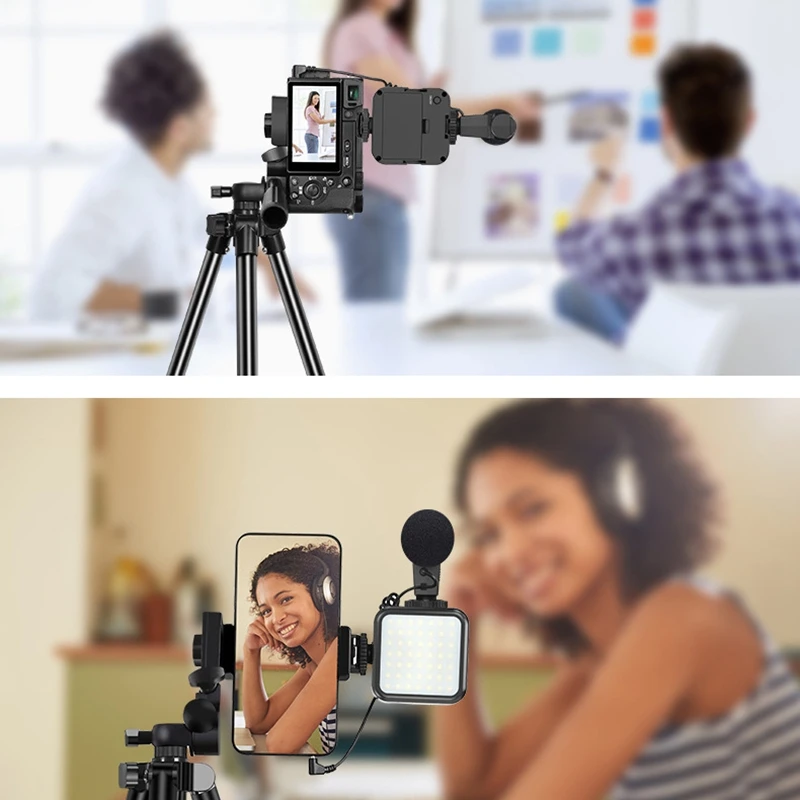Phone Video Vlog Kit Phone Bracket Microphone Fill Light Combination Set for Vlog Live Phone Recording
Phone Video Vlog Kit Phone Bracket Microphone Fill Light Combination Set for Vlog Live Phone Recording