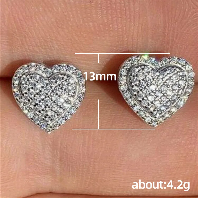 MIQIAO Gold Plated Luxury Full Crystal Zircon Love Heart Stud Earrings for Women Wedding Couple Gift Fashion Jewelry Friends Boh
MIQIAO Gold Plated Luxury Full Crystal Zircon Love Heart Stud Earrings for Women Wedding Couple Gift Fashion Jewelry Friends Boh