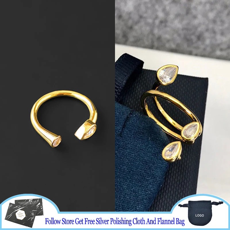 925 Sterling Silver Ring Diamond ENCHAINEE Open-Ring With Pear Fine Original Inlaid Zircon Luxury Brand Jewelry Lovers Women New
925 Sterling Silver Ring Diamond ENCHAINEE Open-Ring With Pear Fine Original Inlaid Zircon Luxury Brand Jewelry Lovers Women New