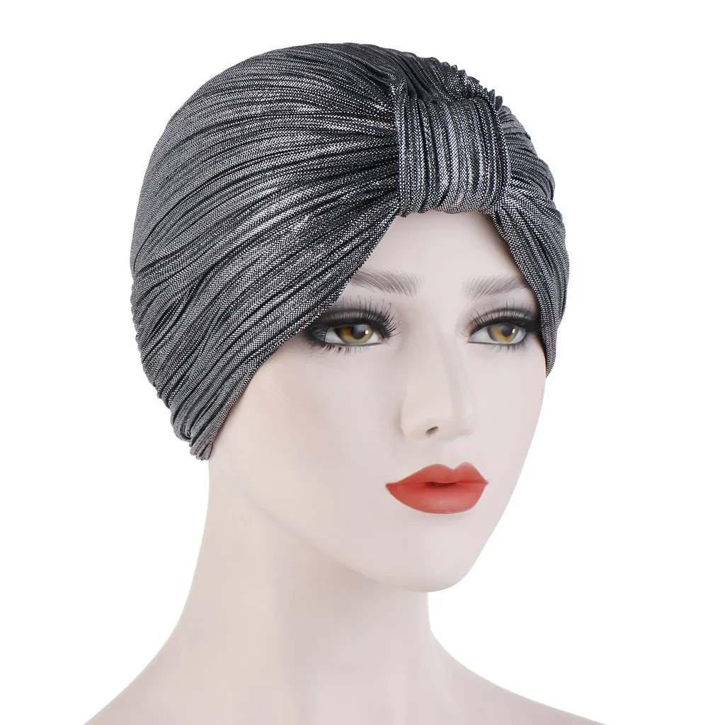 Women Metallic Pleated Turban Shiny Hijab Head Wrap Beanie Hat Muslim Chemo Cap Fashion Designs Solid Headwear Hair Accessories
Women Metallic Pleated Turban Shiny Hijab Head Wrap Beanie Hat Muslim Chemo Cap Fashion Designs Solid Headwear Hair Accessories