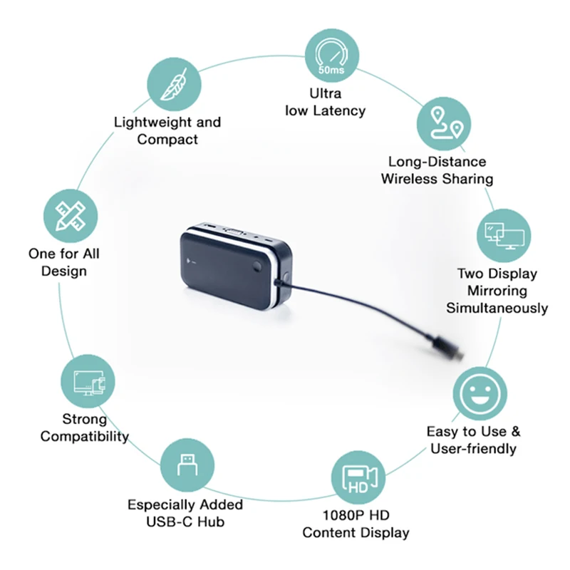 CABLETIME Wireless Display Transmitter USB-C HUB to VGA HDMI Aux WiFi Converter for Matebook Macbook Air C327 
CABLETIME Wireless Display Transmitter USB-C HUB to VGA HDMI Aux WiFi Converter for Matebook Macbook Air C327