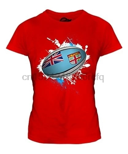 Модный повседневный лоскутный рисунок Fiji Rugby Ball Splatter Женская Приталенная
