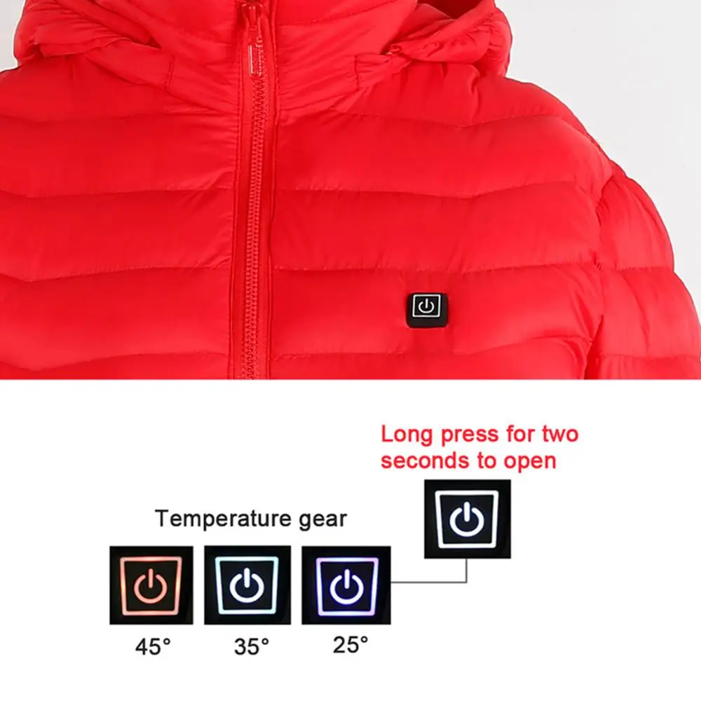 Electric Heated Vest Jackets USB Electric Heating Hooded Cotton Coat Camping Hiking Hunting Thermal Warmer Jacket Winter Outdoor
Electric Heated Vest Jackets USB Electric Heating Hooded Cotton Coat Camping Hiking Hunting Thermal Warmer Jacket Winter Outdoor
