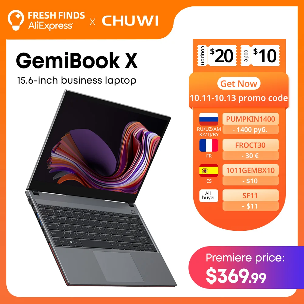 

Мировой дебют CHUWI GemiBook X 15.6 дюймов 1920x1080 экран Intel Celeron N5100 четырехядерный процессор 4GB RAM 128GB ROM Windows 10 ноутбуки