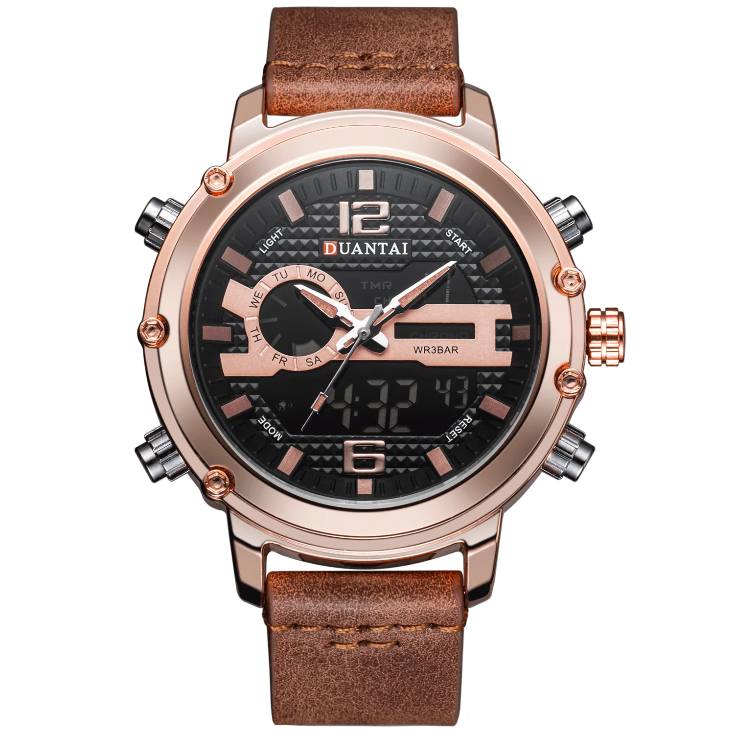 Duantai Steel Belt Multifunctional Double Movement Men's Watch Electronic Watch Sports Watch Waterproof Luminous Quartz Watch
Duantai Steel Belt Multifunctional Double Movement Men's Watch Electronic Watch Sports Watch Waterproof Luminous Quartz Watch