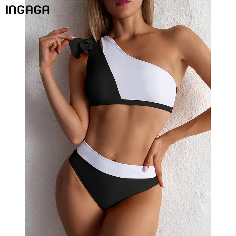 INGAGA One Shoulder Bikinis High Waist Women Swimsuits Sexy Patchwork Swimwear Ruffle Trim Bathing Suits 2021 Biquinis Beachwear
INGAGA One Shoulder Bikinis High Waist Women Swimsuits Sexy Patchwork Swimwear Ruffle Trim Bathing Suits 2021 Biquinis Beachwear
