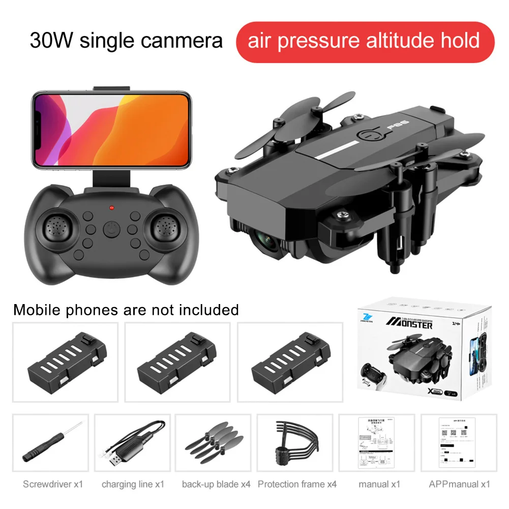 Wide Angle Kid Toy 2.4GHz WIFI Indoor Outdoor Gift Headless Mode HD Hight Hold Aircraft Mini Quadcopter RC Drone Foldable Arm
Wide Angle Kid Toy 2.4GHz WIFI Indoor Outdoor Gift Headless Mode HD Hight Hold Aircraft Mini Quadcopter RC Drone Foldable Arm