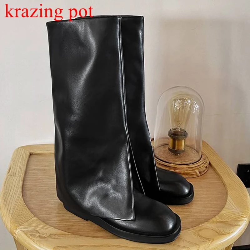 Vichelo Hot cow leather modern boots round toe high fashion European designer thick low heels luxury keep warm winter knee boots
Vichelo Hot cow leather modern boots round toe high fashion European designer thick low heels luxury keep warm winter knee boots