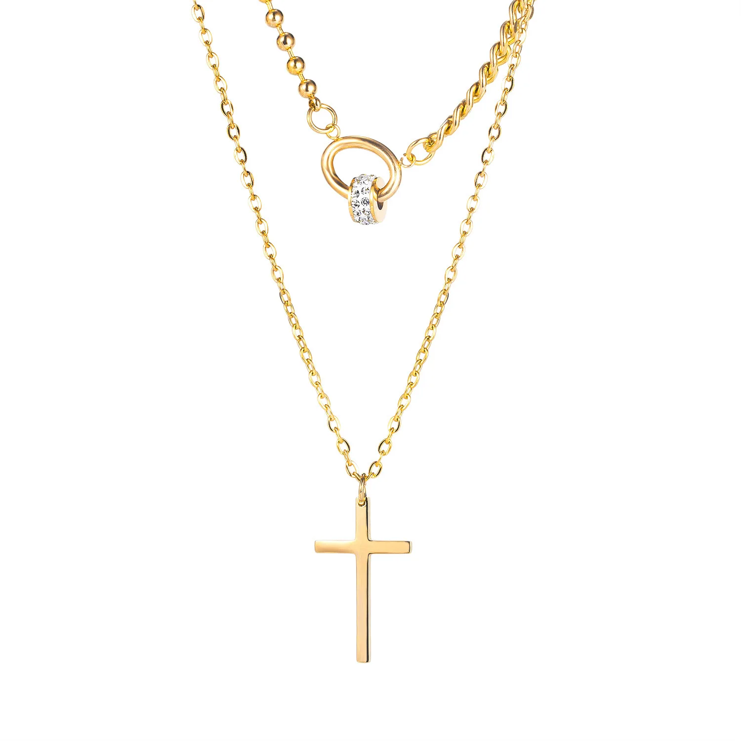 CH-287 Retro ins wind cross clavicle chain ins tide ring double titanium steel necklace female
CH-287 Retro ins wind cross clavicle chain ins tide ring double titanium steel necklace female