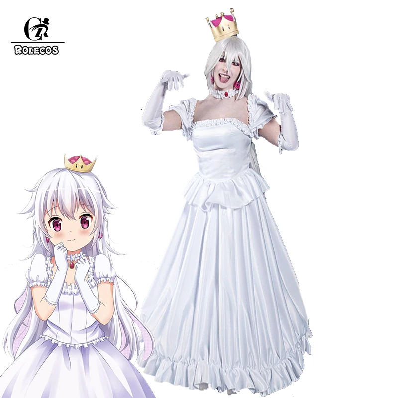 ROLECOS Boosette, костюм для косплея, Bowsette, костюм принцессы Koopa, белый костюм, женское длинное платье, бальное платье в стиле ретро, средневековое пл...
ROLECOS Boosette, костюм для косплея, Bowsette, костюм принцессы Koopa, белый костюм, женское длинное платье, бальное платье в стиле ретро, средневековое пл...