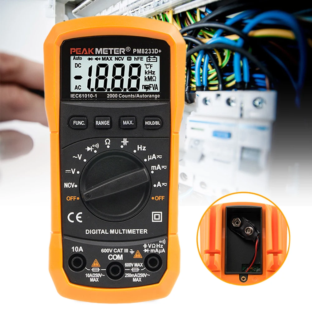 PM8233D Voltage Tester Digital Multimeter Capacitance Handheld Auto Ranging Frequency LCD Display Portable Ammeter Backlight
PM8233D Voltage Tester Digital Multimeter Capacitance Handheld Auto Ranging Frequency LCD Display Portable Ammeter Backlight
