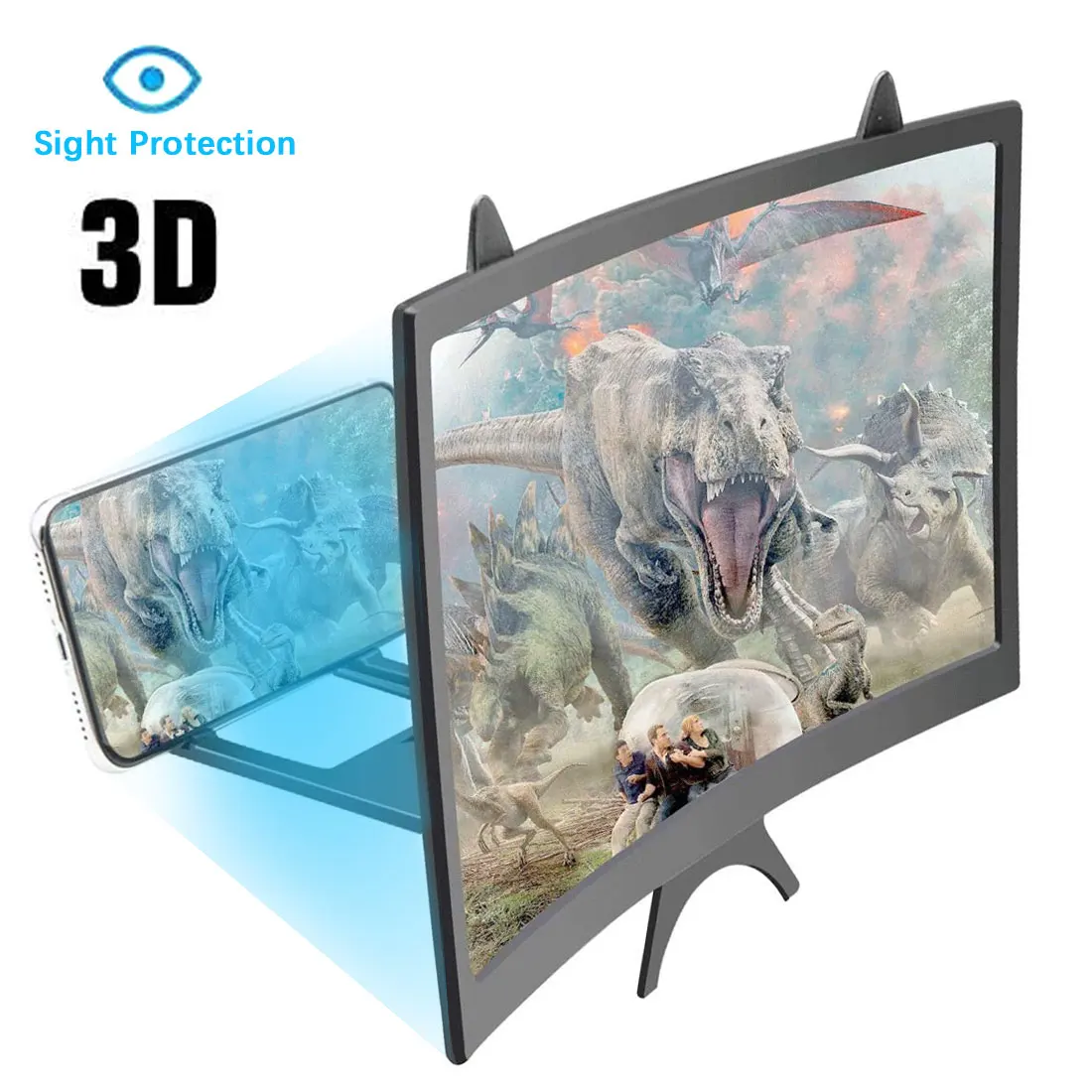2-3X 3D усилитель экрана 12 дюймов мобильный телефон увеличитель HD видеоусилитель