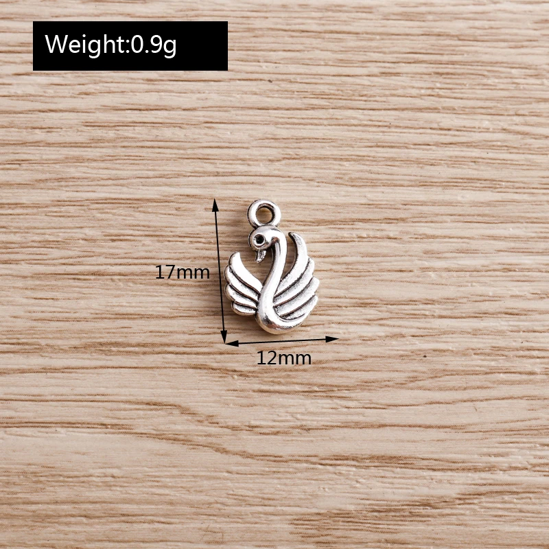 

30pcs 12*17mm Romantic Couple Swan Charms for Jewelry Findings DIY Making Silver Color Animals Charms Pendants Earrings Necklace