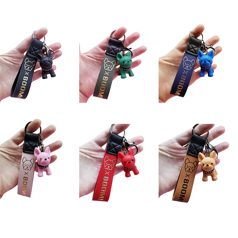 Car Key chain Protective Cover Key Ring Leather Dog Pendant Fashion Punk French Bulldog Keychain 
Car Key chain Protective Cover Key Ring Leather Dog Pendant Fashion Punk French Bulldog Keychain