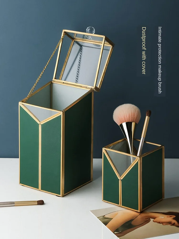 Combination with Nordic dark green Phnom Penh storage box large capacity retro leather Glass Cosmetics dustproof makeup brush ho
Combination with Nordic dark green Phnom Penh storage box large capacity retro leather Glass Cosmetics dustproof makeup brush ho