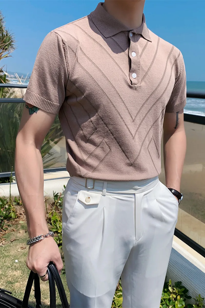 2021 Summer POLO Shirts Men Short Sleeve Knitted Polo Shirts Slim Business Casual Lapel Top Street Wear Social Male Clothing
2021 Summer POLO Shirts Men Short Sleeve Knitted Polo Shirts Slim Business Casual Lapel Top Street Wear Social Male Clothing