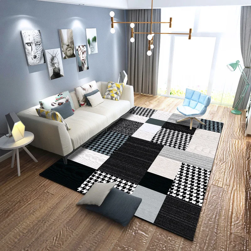 Black and white fashion classic striped bedroom living room short crystal velvet printed floor mat carpet customization
Black and white fashion classic striped bedroom living room short crystal velvet printed floor mat carpet customization