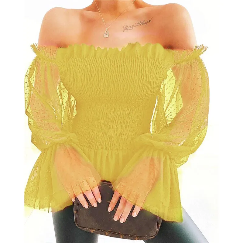 Womens Sumemr New Shirt Ruched Long Puff Sleeve Off Shoulder Blouses Loose Casual Blouse Lady Sexy Hot Sale Elastic Solid Shirt
Womens Sumemr New Shirt Ruched Long Puff Sleeve Off Shoulder Blouses Loose Casual Blouse Lady Sexy Hot Sale Elastic Solid Shirt