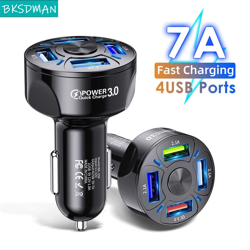 4USB Quick Car Charger For Mobile Phone Universal Dual Usb Adapter For Huawei iPhone 11 Pro Max Mini Adapter For Xiaomi Samsung 
4USB Quick Car Charger For Mobile Phone Universal Dual Usb Adapter For Huawei iPhone 11 Pro Max Mini Adapter For Xiaomi Samsung