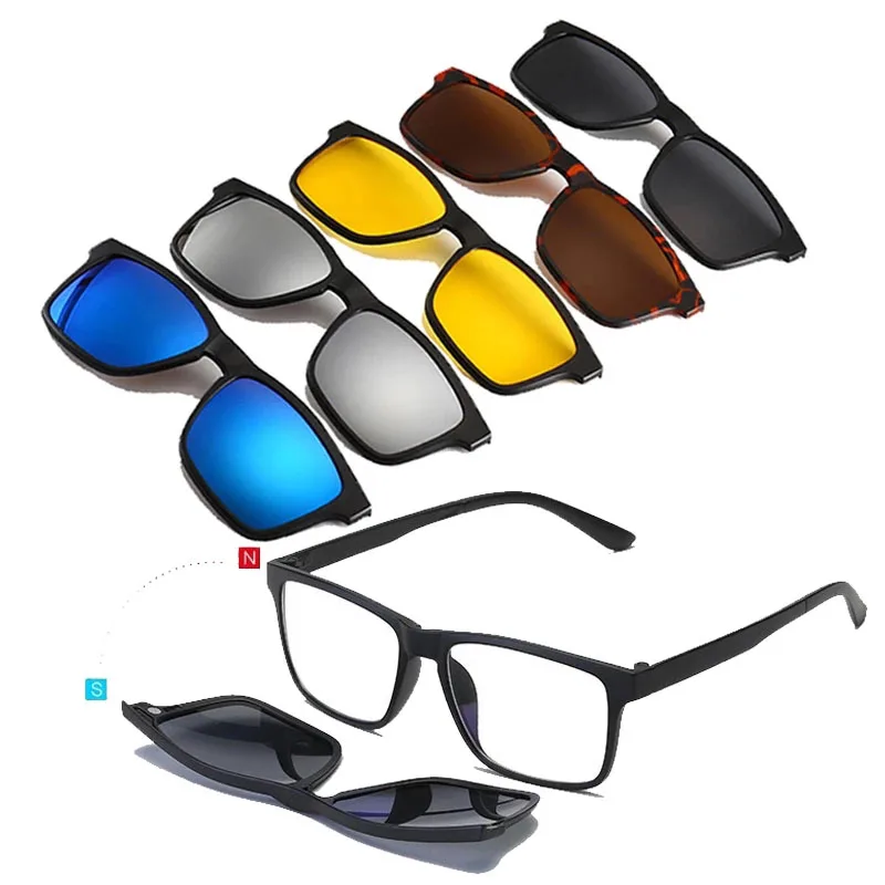 5 in 1 Sunglasses Men Magnetic Clip On Lens Glasses Polarized Driving Fishing For Myopia Eyeglasses Frame
5 in 1 Sunglasses Men Magnetic Clip On Lens Glasses Polarized Driving Fishing For Myopia Eyeglasses Frame