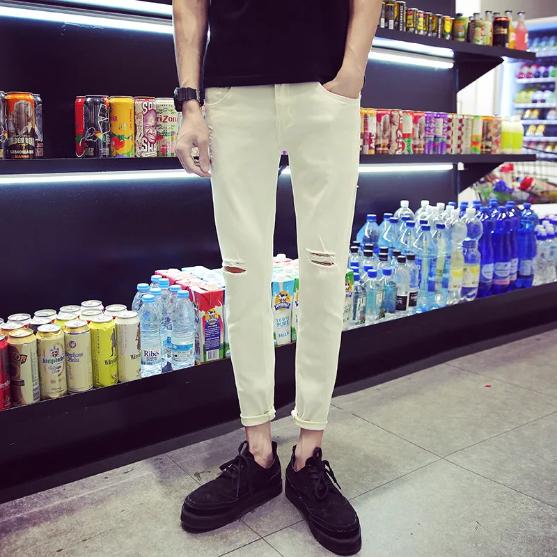 New arrival Spring Summer Knee hole men cowboy hip hop street black denim skinny jeans men teenagers Ankle length pencil pants
New arrival Spring Summer Knee hole men cowboy hip hop street black denim skinny jeans men teenagers Ankle length pencil pants