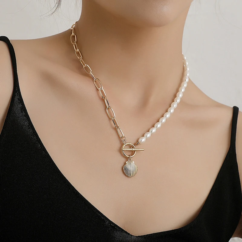 Sparkling Zircon Scallop Pendant Necklace For Women White Round Pearl Choker Necklaces Fashion Jewelry 2021 Trend
Sparkling Zircon Scallop Pendant Necklace For Women White Round Pearl Choker Necklaces Fashion Jewelry 2021 Trend