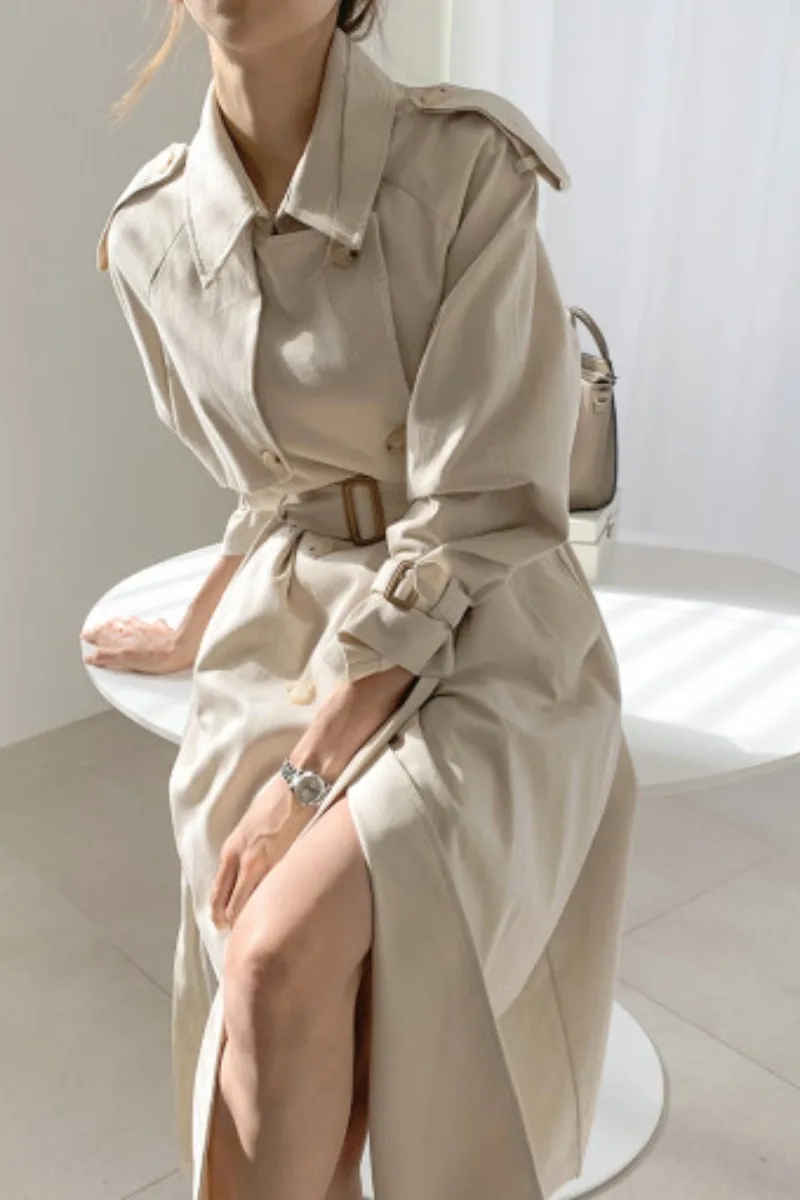 Women's Coat Autumn New Fashion Cotton High Quality Long Solid Color Jacket Loose Casual Lapel Windbreaker
Women's Coat Autumn New Fashion Cotton High Quality Long Solid Color Jacket Loose Casual Lapel Windbreaker