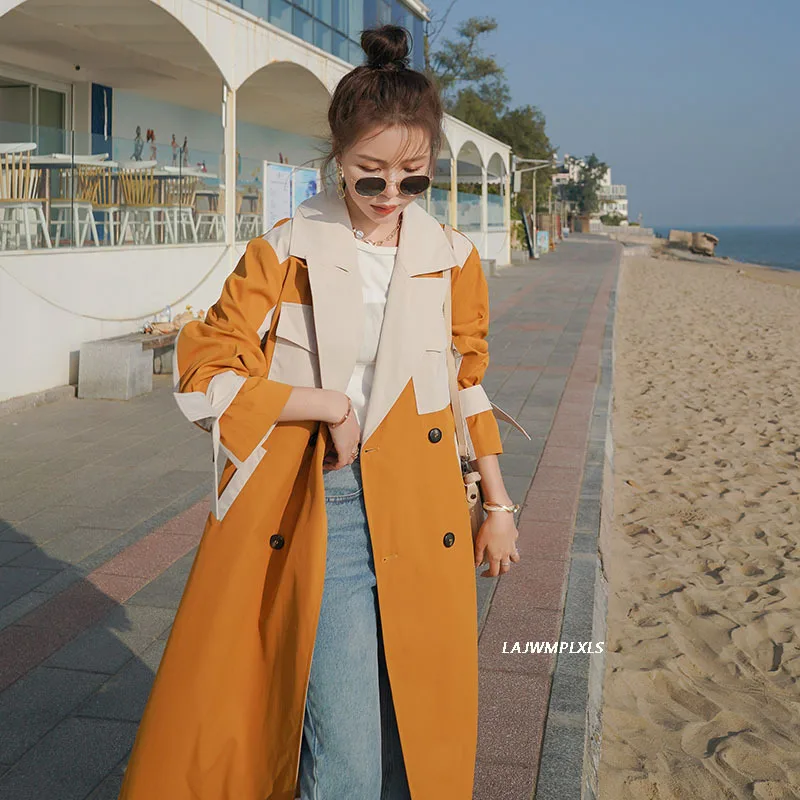 Yellow/khaki Korean Women's Windbreaker 2021 Spring Autumn New Hit Color Loose Trench coat Lapel Double-Breasted Fashion Female
Yellow/khaki Korean Women's Windbreaker 2021 Spring Autumn New Hit Color Loose Trench coat Lapel Double-Breasted Fashion Female