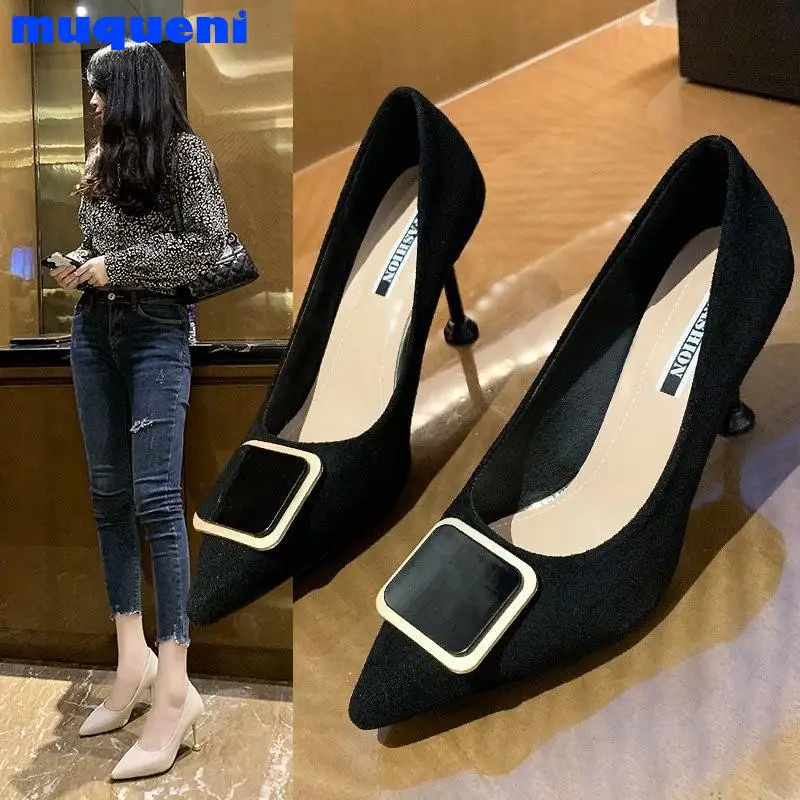 2021 Women 6.5cm High Heels Suede Purples Pumps Lady Scarpins Fashion Kitten Low Heels Sexy Office Shoes
2021 Women 6.5cm High Heels Suede Purples Pumps Lady Scarpins Fashion Kitten Low Heels Sexy Office Shoes