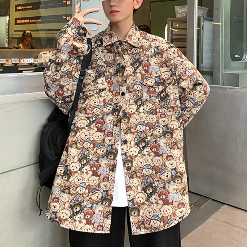 Neploha Fashion Men's Jackets Harajuku Cartoon Bear Graphic Shirts Coats Streetwear Male Vintage Casual Jacket Tops Men Clothing
Neploha Fashion Men's Jackets Harajuku Cartoon Bear Graphic Shirts Coats Streetwear Male Vintage Casual Jacket Tops Men Clothing
