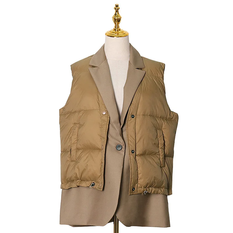 TiLeewon 2 Piece Set Women Down Vest and Blazer Vest Short Sleeve Winter Outwear Fashion Design Patchwork Down Coat Female Loose
TiLeewon 2 Piece Set Women Down Vest and Blazer Vest Short Sleeve Winter Outwear Fashion Design Patchwork Down Coat Female Loose