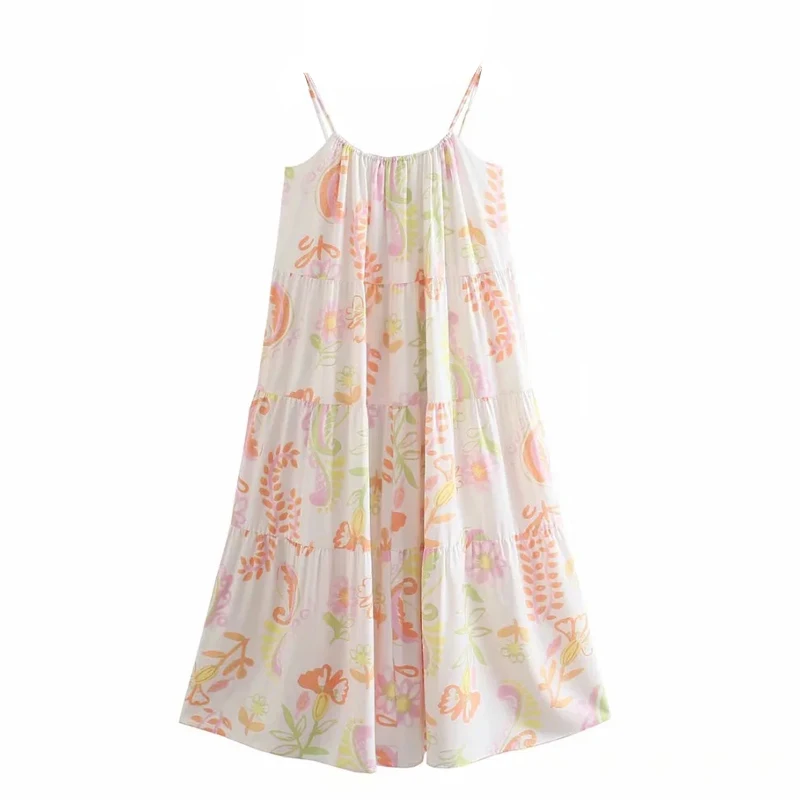 Za 2021The New Women Slip Floral Dress Woman Long Summer Dress Ruched Ruffle Backless Midi Dresses Strap Beach Casual Dresses
Za 2021The New Women Slip Floral Dress Woman Long Summer Dress Ruched Ruffle Backless Midi Dresses Strap Beach Casual Dresses