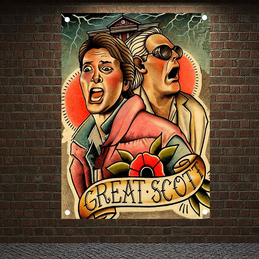 GREAT SCOTT Retro Tattoo Banner Canvas Painting Wall Art Print Posters Home Decor Mural Hanging Flag 4 Gromments in Corners
GREAT SCOTT Retro Tattoo Banner Canvas Painting Wall Art Print Posters Home Decor Mural Hanging Flag 4 Gromments in Corners