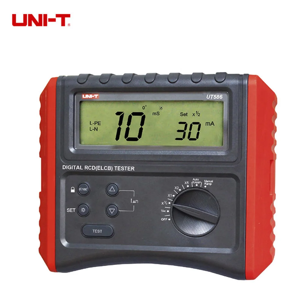 UNI-T UT586 AC Leakage Protection Switch Tester FUSE Security LCD Backlight Digital Hold Digital RCD ELCB Tester
UNI-T UT586 AC Leakage Protection Switch Tester FUSE Security LCD Backlight Digital Hold Digital RCD ELCB Tester
