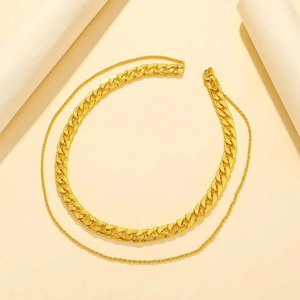 MEYRROYU Stainless Steel 2 Layer Gold Color Geometric Necklace For Women Thick Chain Choker 2021 Fashion Pendant Jewelry Party
MEYRROYU Stainless Steel 2 Layer Gold Color Geometric Necklace For Women Thick Chain Choker 2021 Fashion Pendant Jewelry Party
