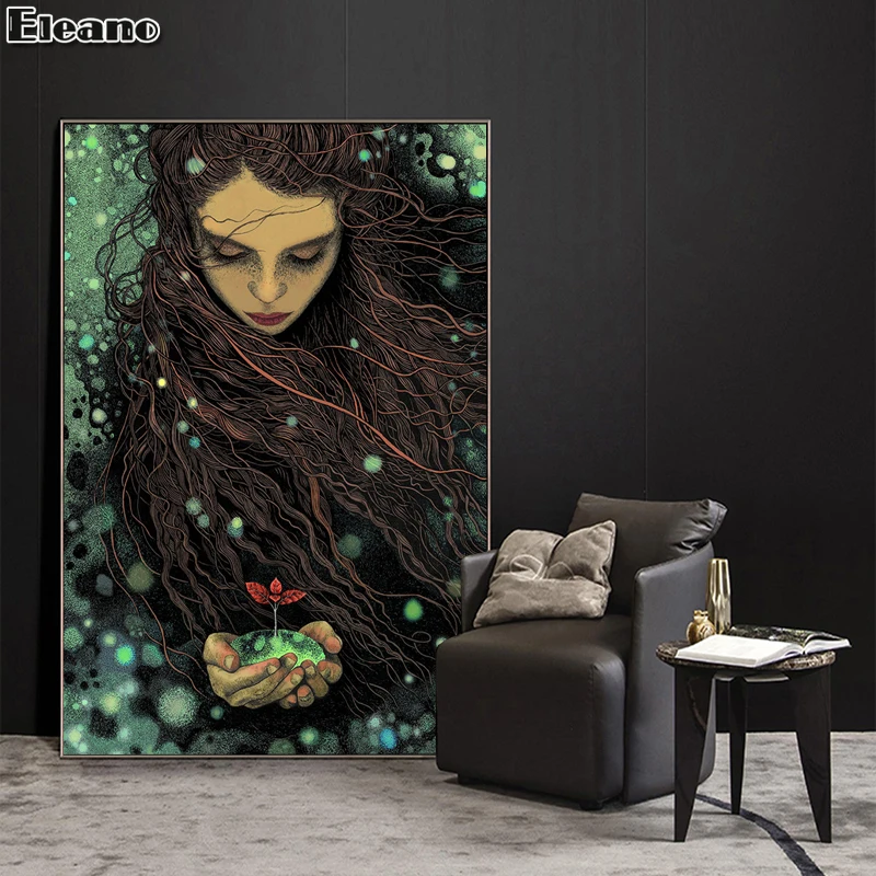 Dark Green Flower and Woman Abstract Art Poster Creativity Figure Wall Art Canvas Painting for Living Room Vintage Decoration
Dark Green Flower and Woman Abstract Art Poster Creativity Figure Wall Art Canvas Painting for Living Room Vintage Decoration