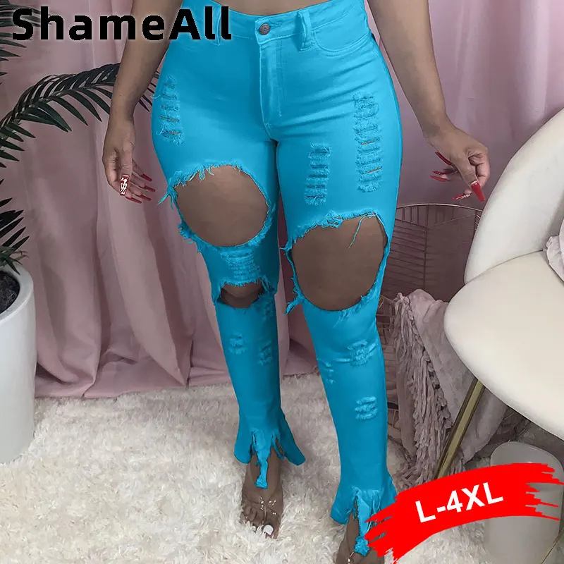 Plus Size High Waist Sexy Torn Holes Ripped Jeans for Women 4XL Fall Stretchy Skinny Denim Pencil Pant Street Hollow Trouser Y2K
Plus Size High Waist Sexy Torn Holes Ripped Jeans for Women 4XL Fall Stretchy Skinny Denim Pencil Pant Street Hollow Trouser Y2K
