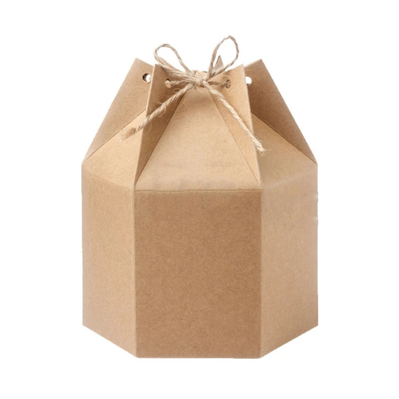 

50 шт. крафт Бумага посылка картонная коробка Фонари шестиугольник коробка конфет пользу и свадебные подарки для рождественской вечеринки п...