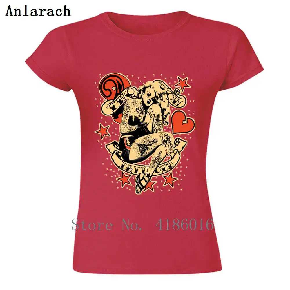Screwed Tattooed Pin Up Zombie Women T Shirt Gift Tee Printed Cool Pictures Summer Humor Crew Neck | Женская одежда