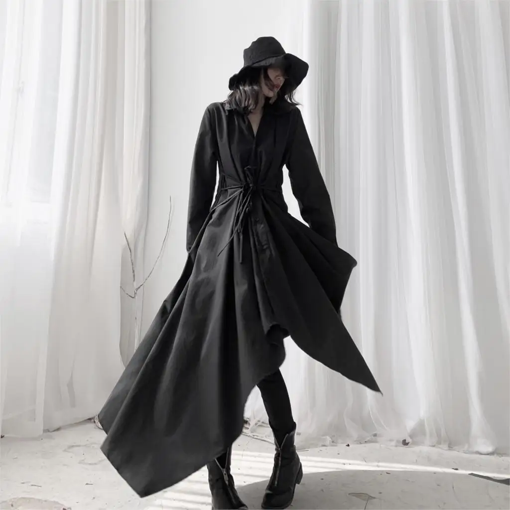 Женское платье-рубашка в японском стиле Johnature, однотонное свободное асимметричное платье-рубашка с бандажом, отложным воротником, для весны... 
Женское платье-рубашка в японском стиле Johnature, однотонное свободное асимметричное платье-рубашка с бандажом, отложным воротником, для весны...