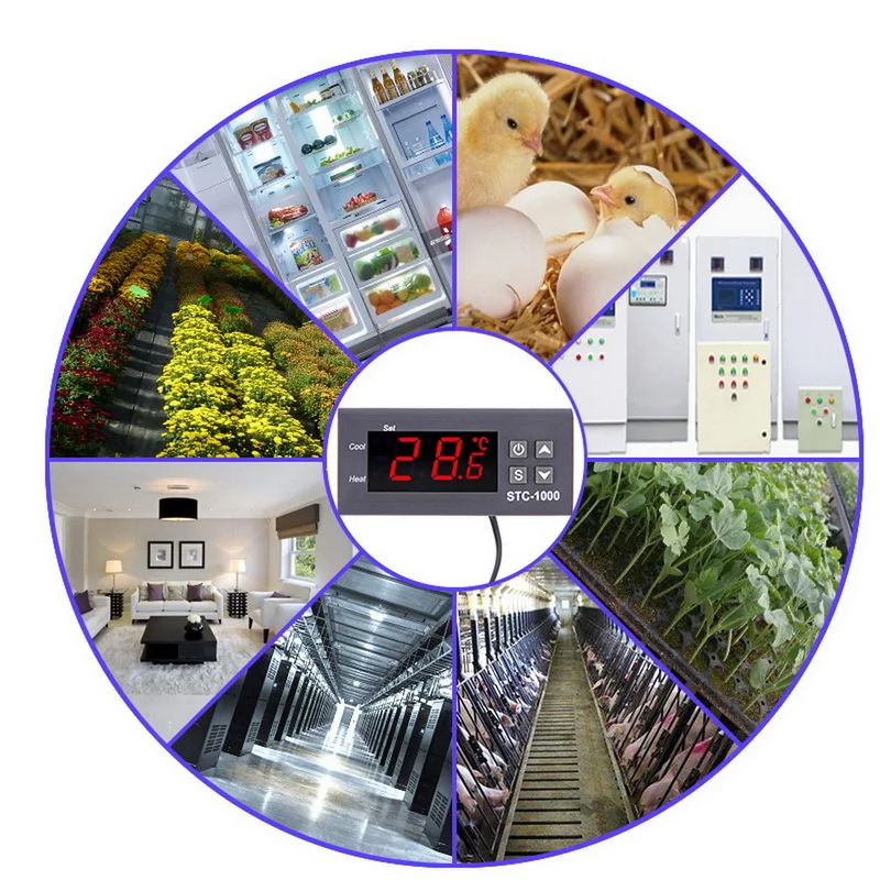 Digital Temperature Controller Thermostat Thermoregulator Incubator LED 10A Heating Cooling STC-1000 STC 1000 12V 24V 220V
Digital Temperature Controller Thermostat Thermoregulator Incubator LED 10A Heating Cooling STC-1000 STC 1000 12V 24V 220V