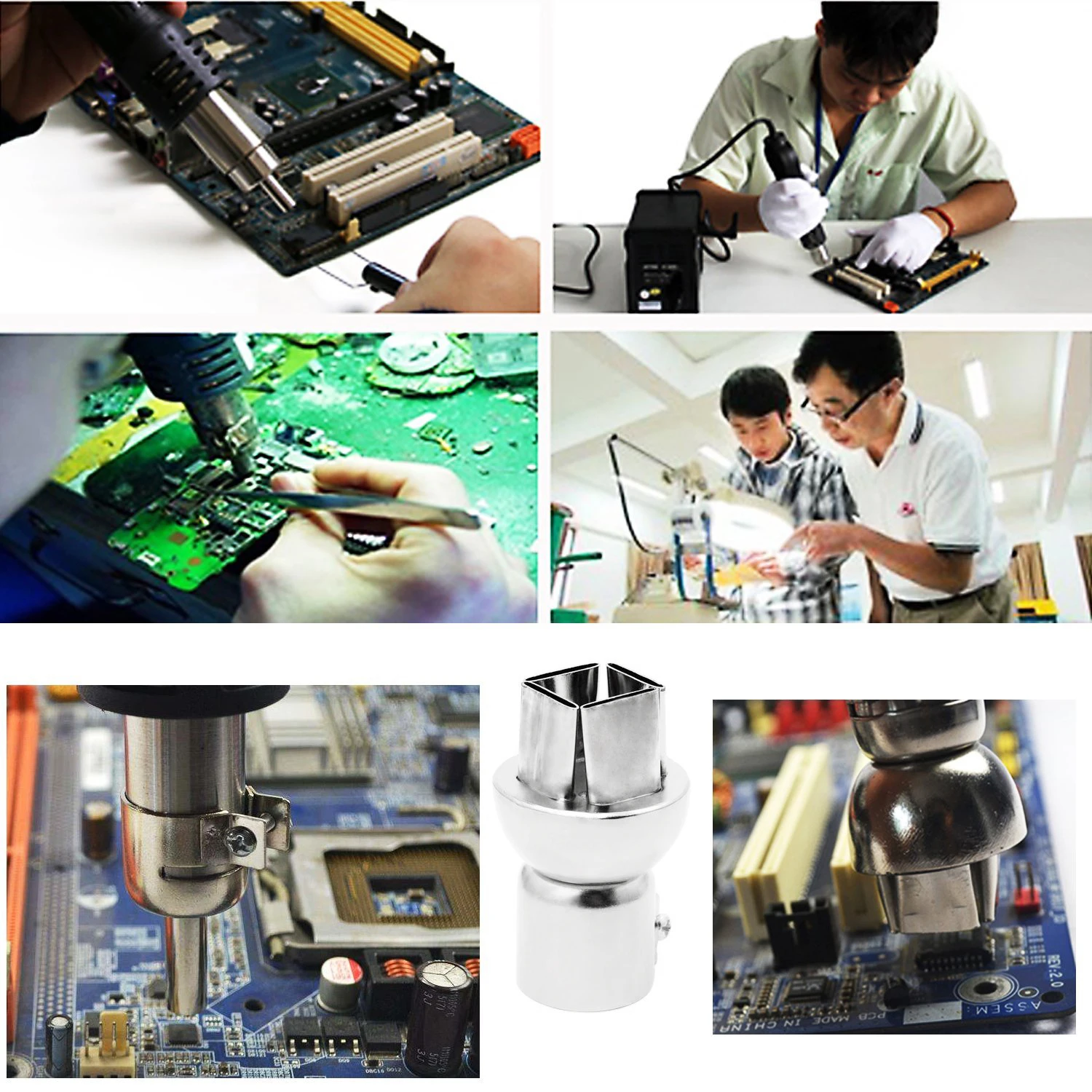 12Pcs Nozzle with 850 Series Hot Air Welding Station Universal Hot Air Generator Nozzles Heat Resistant and Heat Air Machine
12Pcs Nozzle with 850 Series Hot Air Welding Station Universal Hot Air Generator Nozzles Heat Resistant and Heat Air Machine