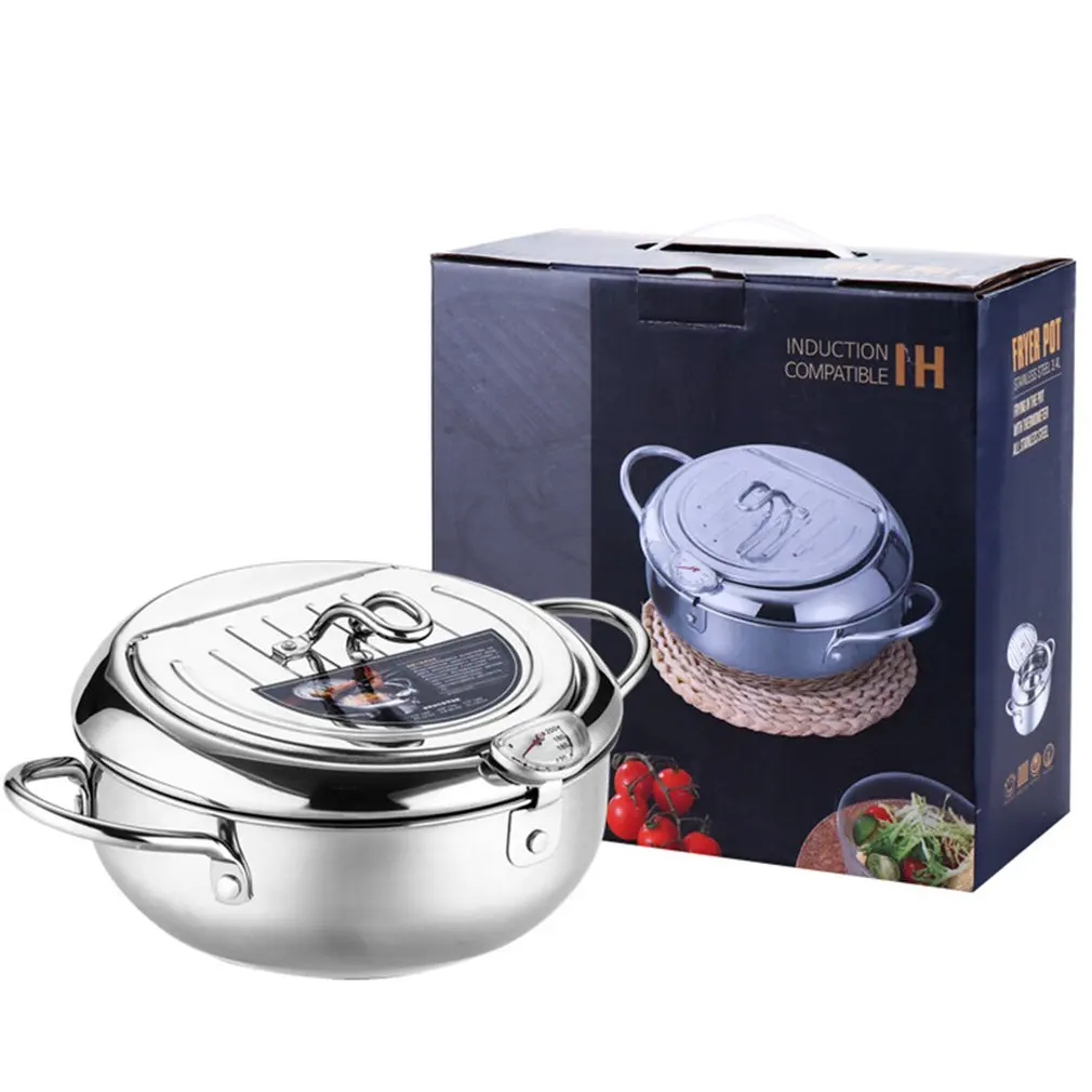 Steel Kitchen Frying Pot Tempura Deep Fryer Temperature Control Fried Japanese Style Cooking Tools Kitchen Utensil For Home
Steel Kitchen Frying Pot Tempura Deep Fryer Temperature Control Fried Japanese Style Cooking Tools Kitchen Utensil For Home