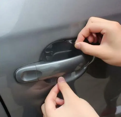 

4x Car Door Handle Invisible Protector Film Transparent Fiber Vinyl Scratch Decal Car Sticker Universal 8.5cm X 9.5cm