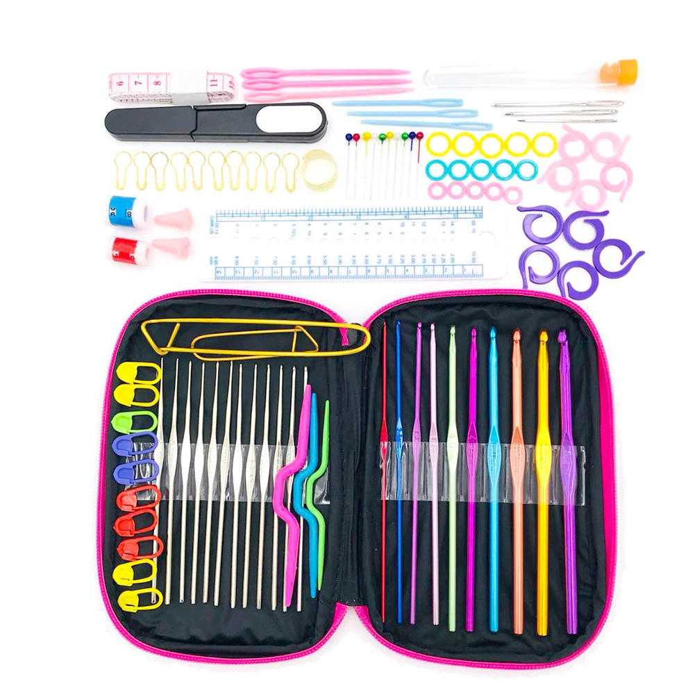 100Pcs DIY Crochet Hooks Needles Stitches Knitting Craft Case Crochet agulha set Weaving Tools Sewing Tools
100Pcs DIY Crochet Hooks Needles Stitches Knitting Craft Case Crochet agulha set Weaving Tools Sewing Tools