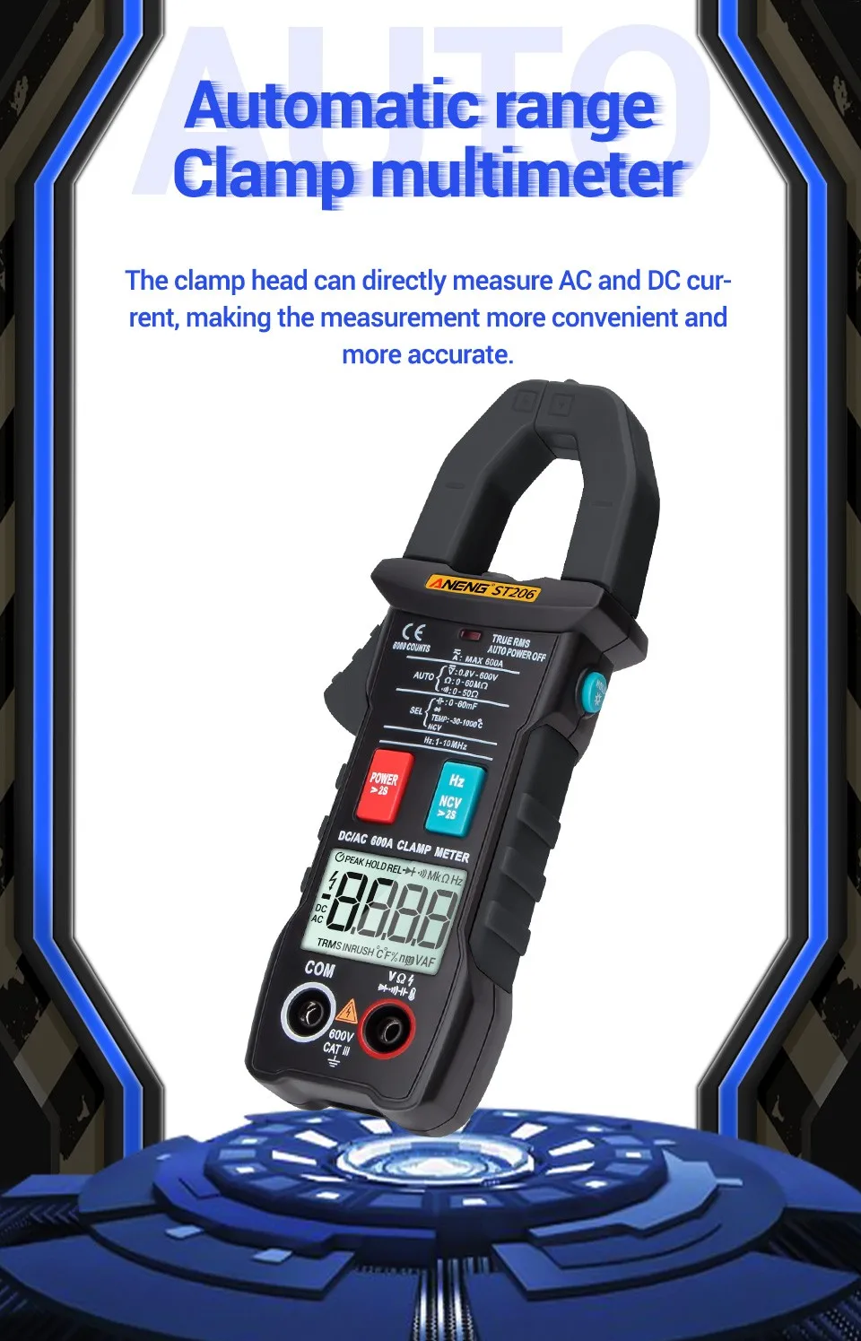 High Quality Clamp Meter ST206 Clamp Meter Tools Measuring Tool Clamp Meter Tool Voltage Resistance Tester Measuring Tools Alica
High Quality Clamp Meter ST206 Clamp Meter Tools Measuring Tool Clamp Meter Tool Voltage Resistance Tester Measuring Tools Alica