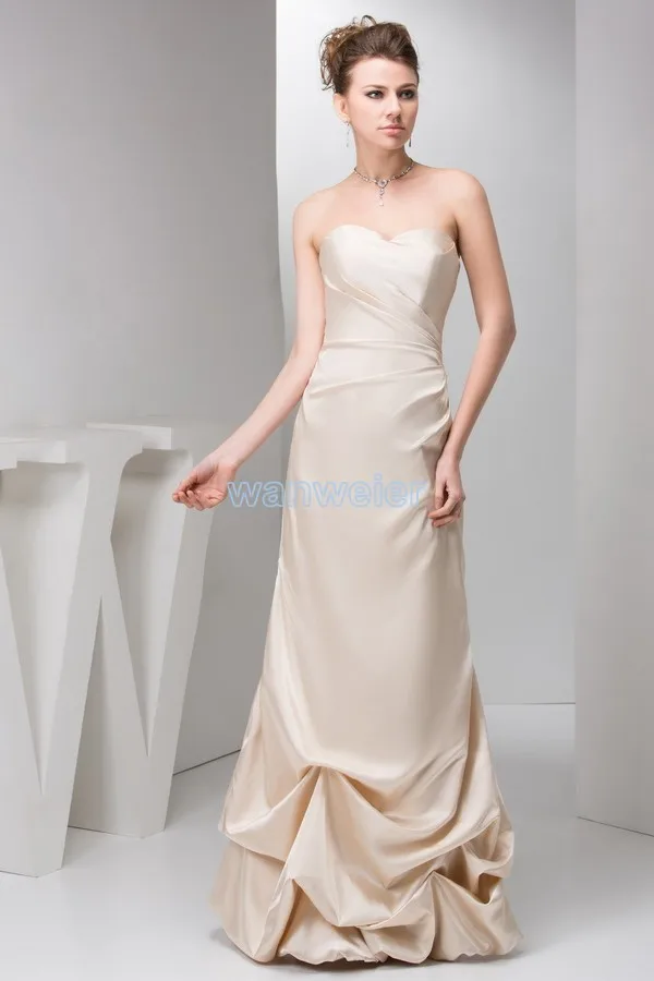

free shipping dress party new sweetheart pleat brides maid kim hot seller Custommade real photo champagne Bridesmaid Dresses