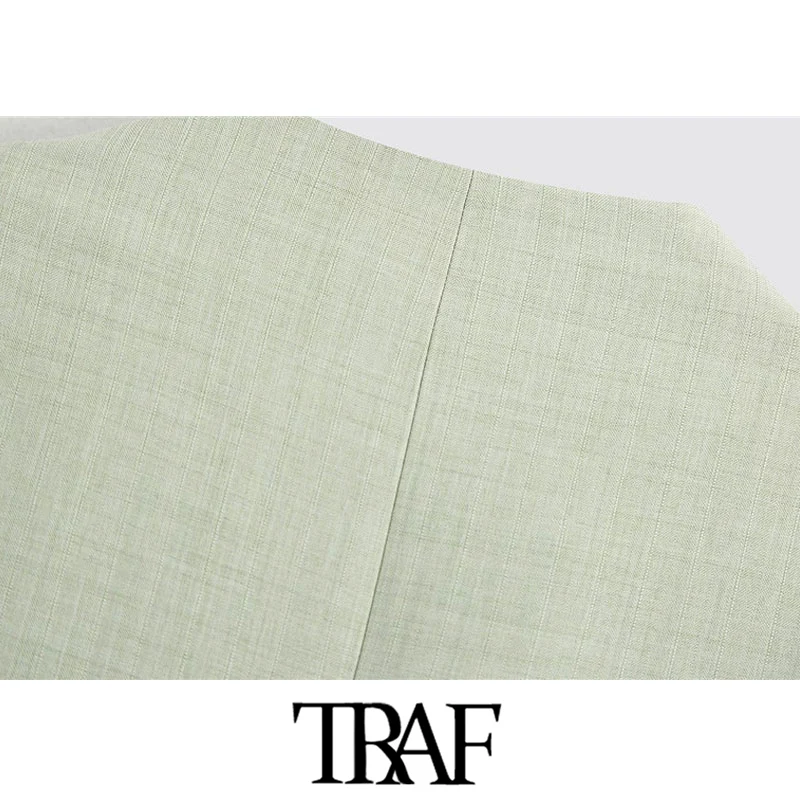 TRAF Women Fashion Office Wear Single Button Blazers Coat Vintage V Neck Long Sleeve Pockets Female Outerwear Chic Tops
TRAF Women Fashion Office Wear Single Button Blazers Coat Vintage V Neck Long Sleeve Pockets Female Outerwear Chic Tops