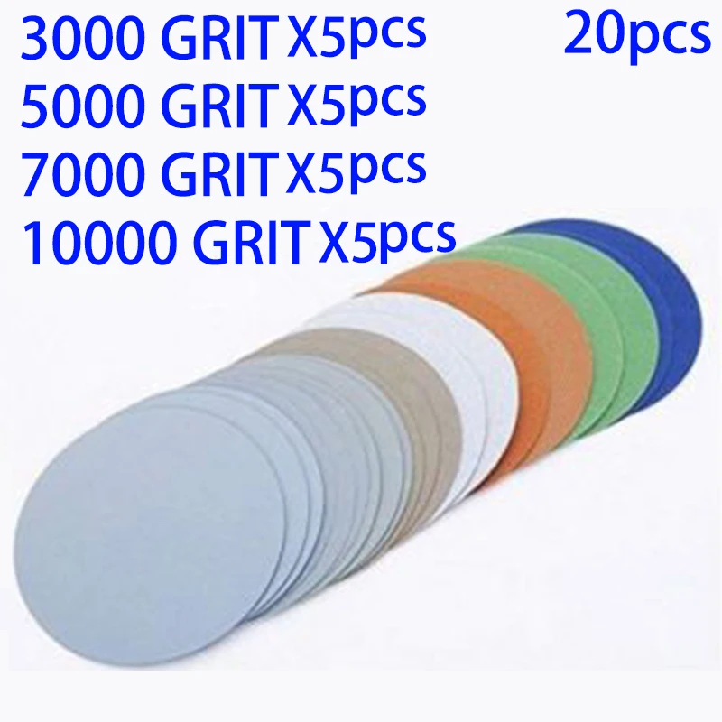 20Pcs Sandpapers Hook And Loop 3 Inch 3000 5000 7000 10000Grit Sand Paper Sanding Discs For Dry Wet Grinding Abrasive Tools
20Pcs Sandpapers Hook And Loop 3 Inch 3000 5000 7000 10000Grit Sand Paper Sanding Discs For Dry Wet Grinding Abrasive Tools